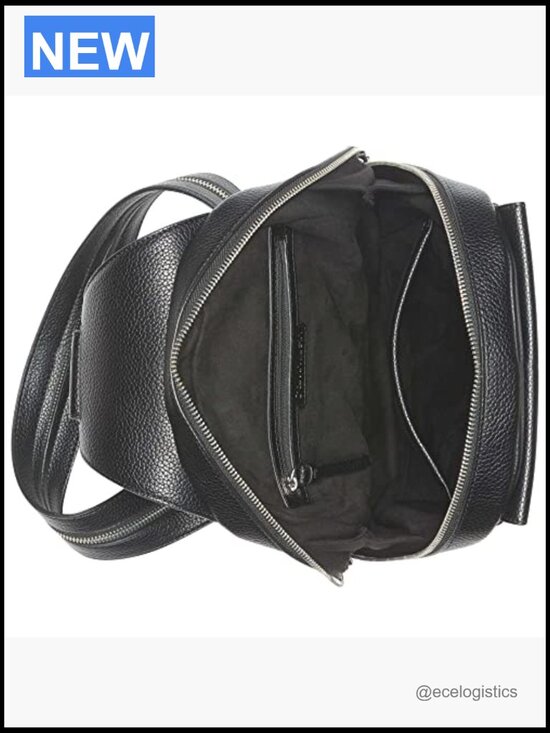 Vegan Leather Convertible Sling Backpack, 2 Pockets, Zip Closure main image 5